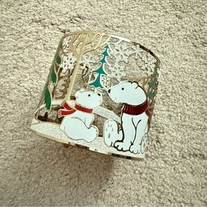 Bath and Body Works 3 wick candle holder polar bears winter